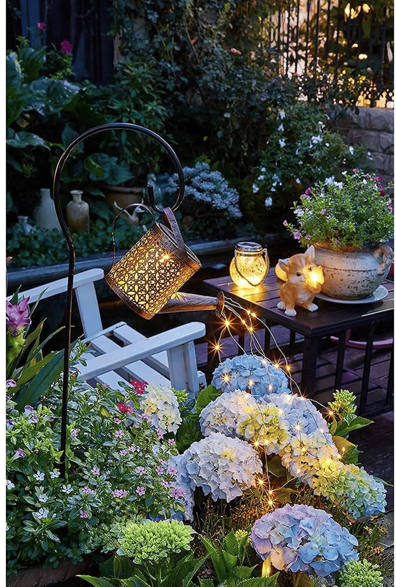 💦2022 New Upgrade Solar Watering Can Lights --Waterproof Garden Flower Decor with 32 inch Shepherd Hook