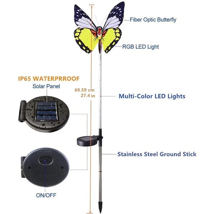 Solar Garden Butterfly Lights Outdoor Decor