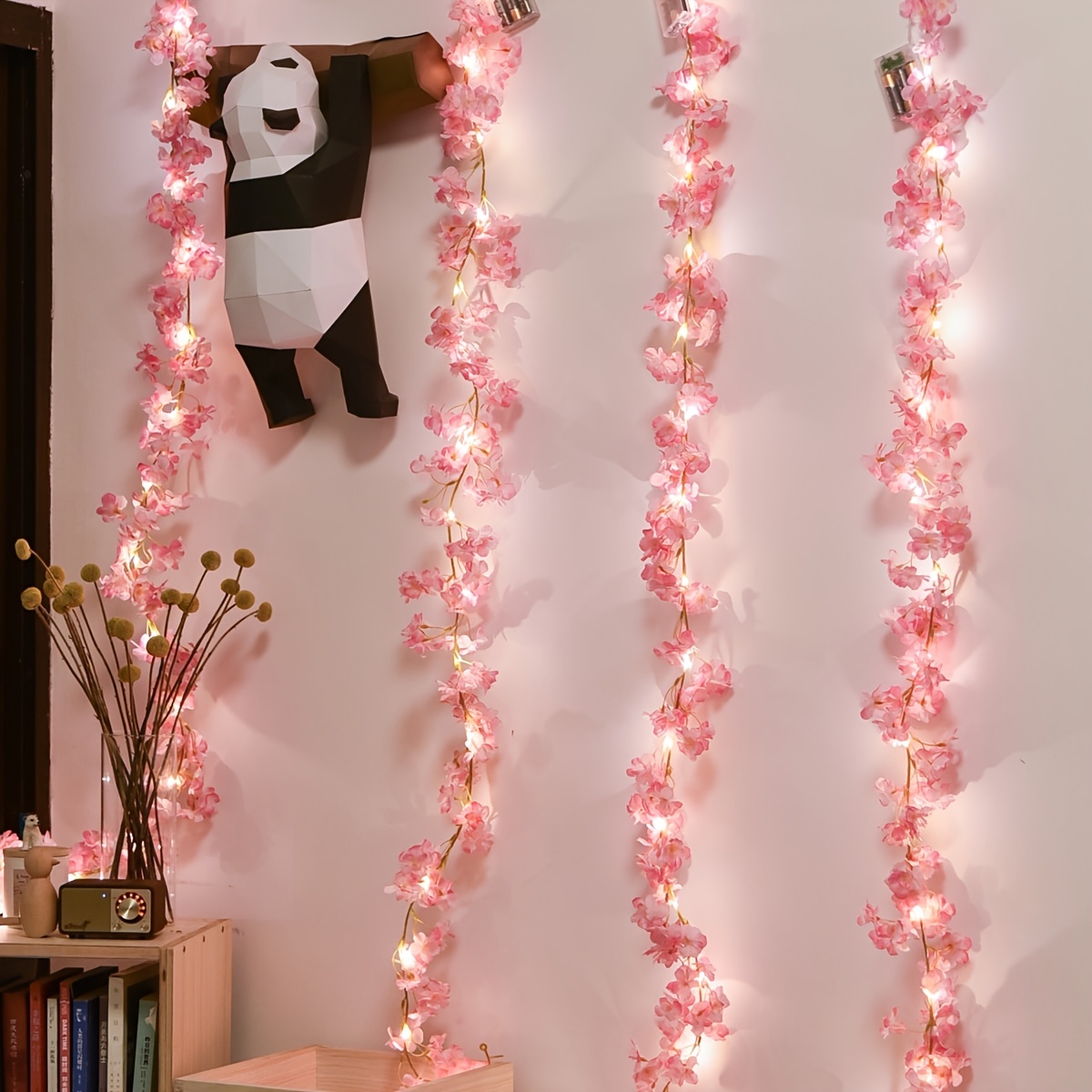 LED Cherry Blossom Lamp String Yard Light New Year Decorations,(1pc 6.56ft 20 Led)