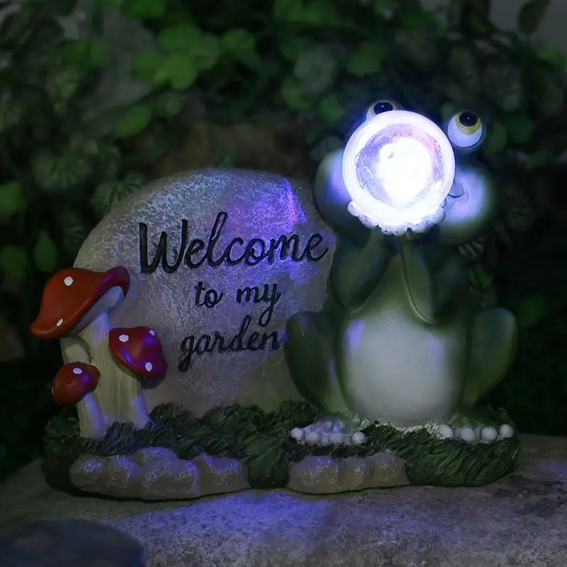 Creative Puppy Ornament For Patios Solar Night Lights Resin Crafts Cute Decorations For Parks And Outdoor Gardens details 1