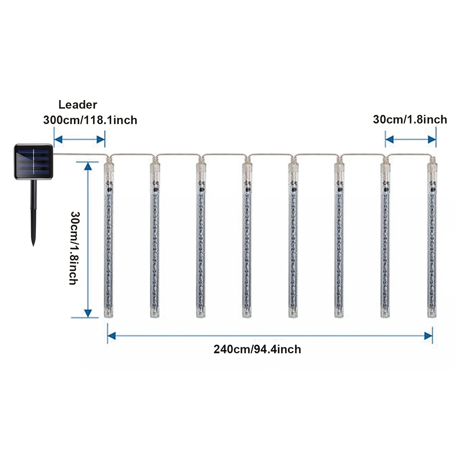 1pc Outdoor Solar Meteor Lights Christmas Lights String Lights For Garden Tree Holiday Party Decorations