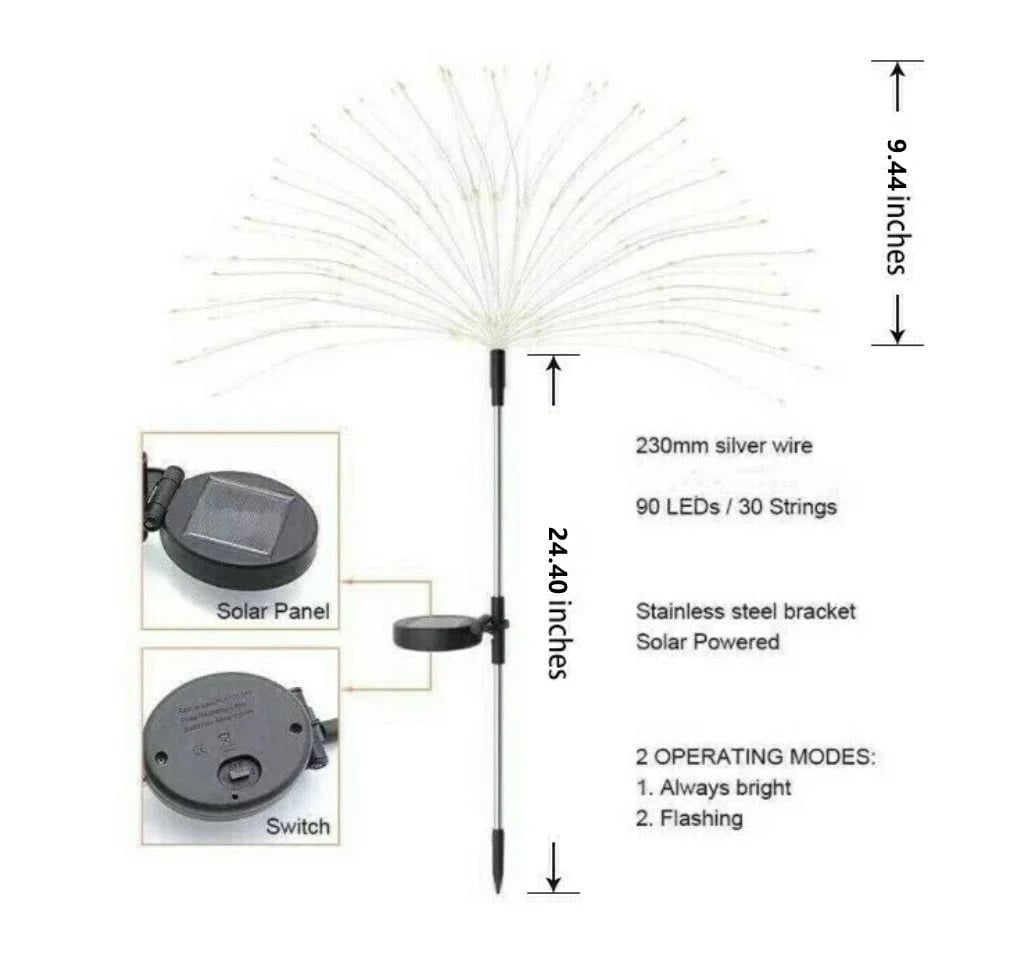 Waterproof  Solar Garden Fireworks Lamp