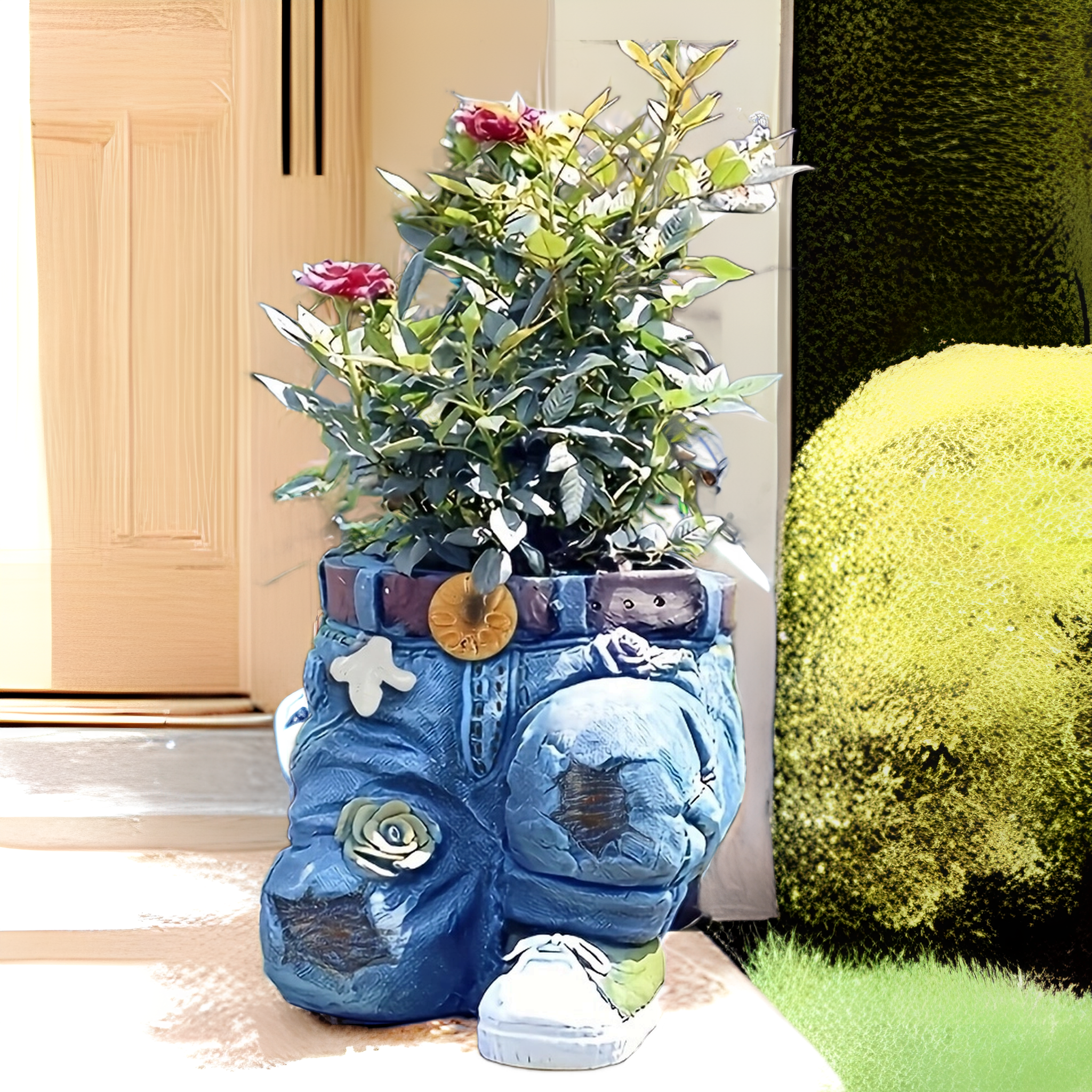 Funny Indoor And Outdoor Flower Pots Resin Denim Pants Ornaments Creative Flower Pot Decoration