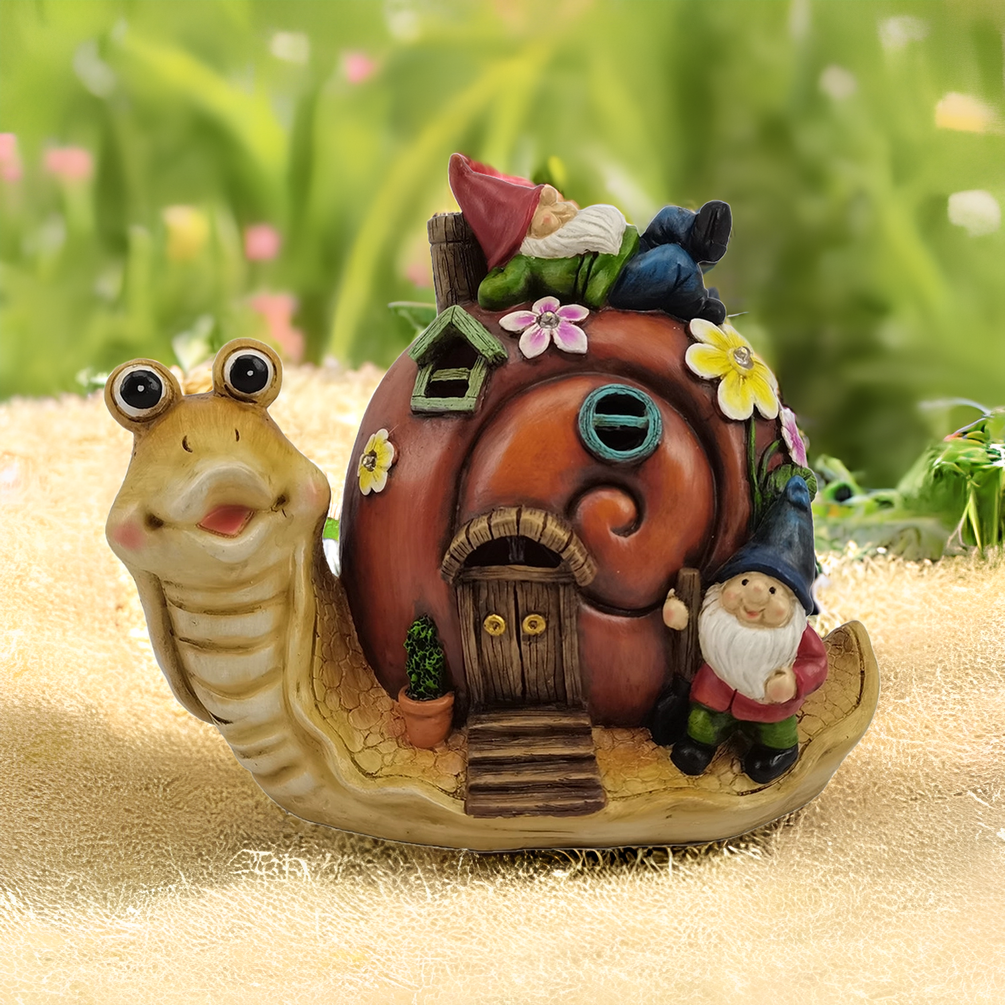 Solar Snail Statue Light