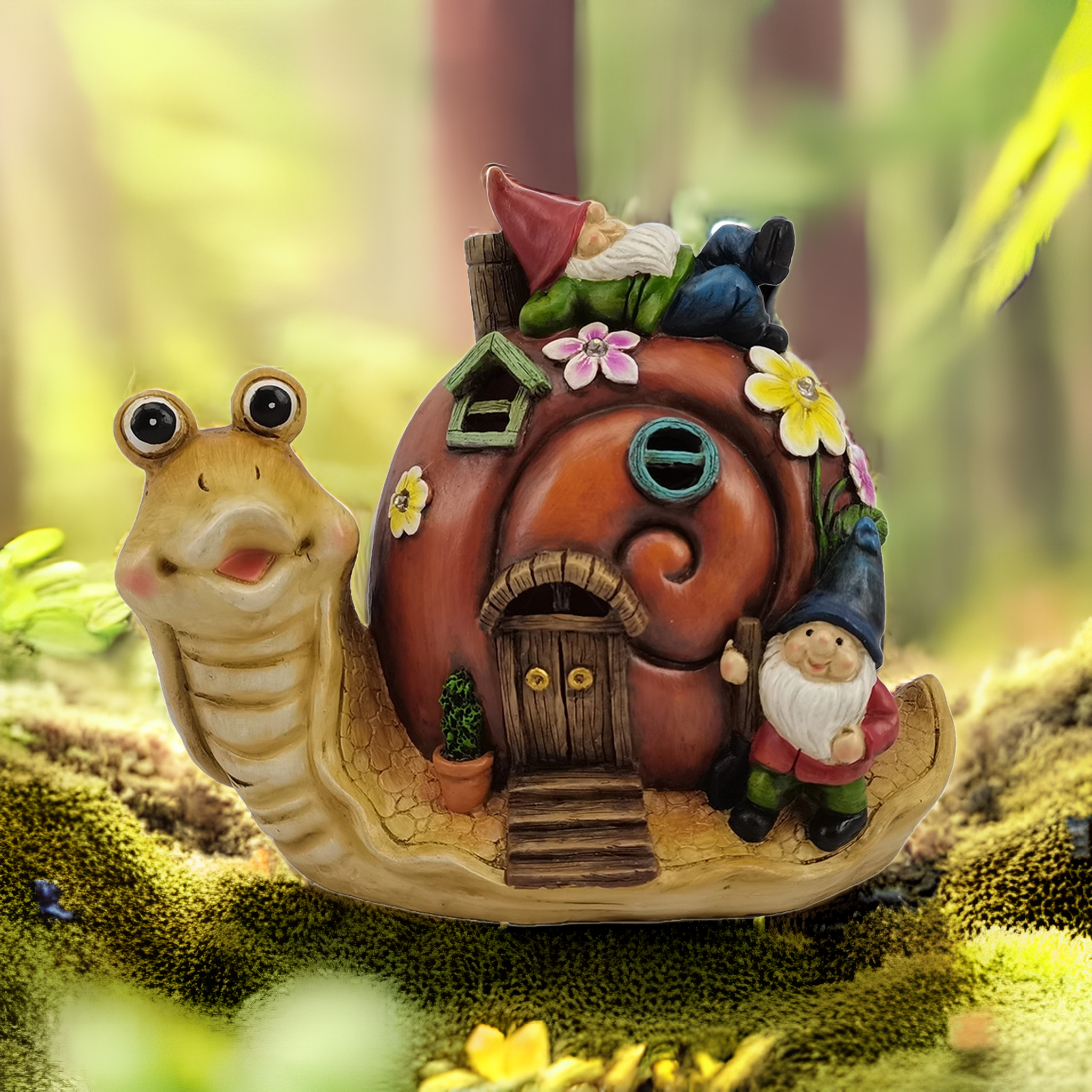 Solar Snail Statue Light