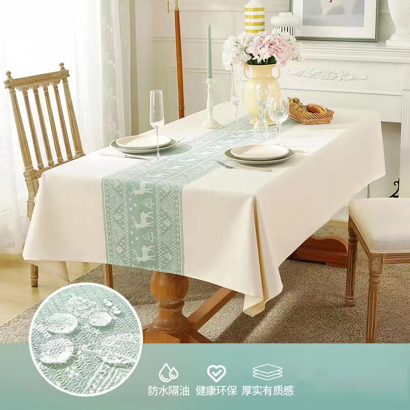 HomeArtique Tablecloths Table Flag with Tassel And Moose Pattern