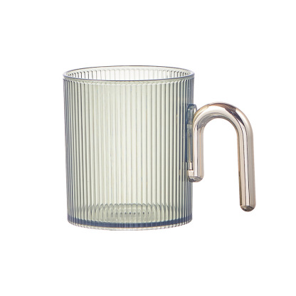 HomeArtique Mouthwash Cup Green Electroplated Handle Mouthwash Cup