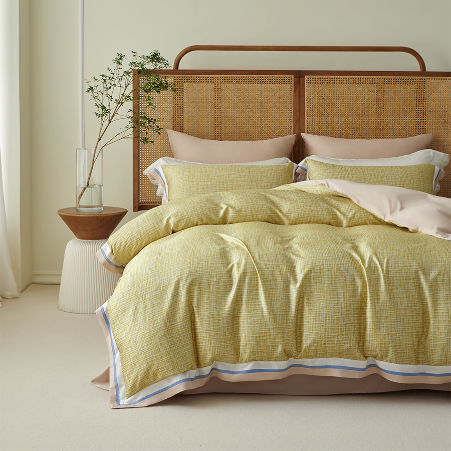 Tencel Cotton Pine Cyan Color Bedding Sets