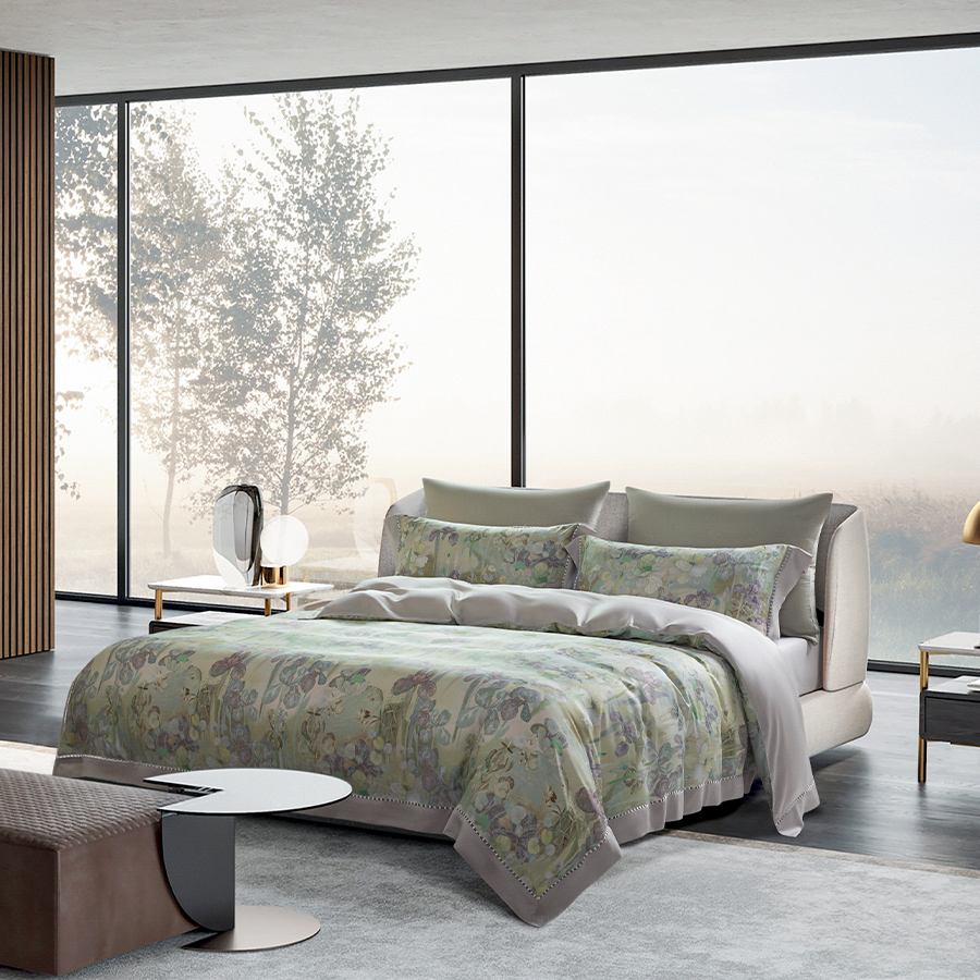 100 Tencel Spring Green Colorful Plant Style Print Bedding Sets