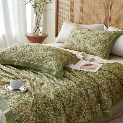 HomeArtique Bedding Sets Green Tencel Silk Quilt