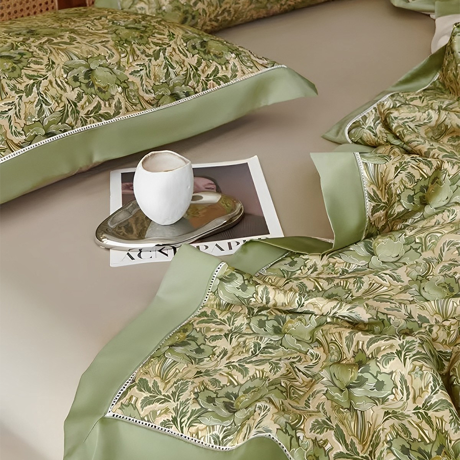 HomeArtique Bedding Sets Green Tencel Silk Quilt