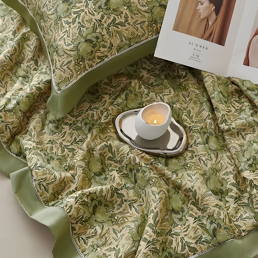 HomeArtique Bedding Sets Green Tencel Silk Quilt