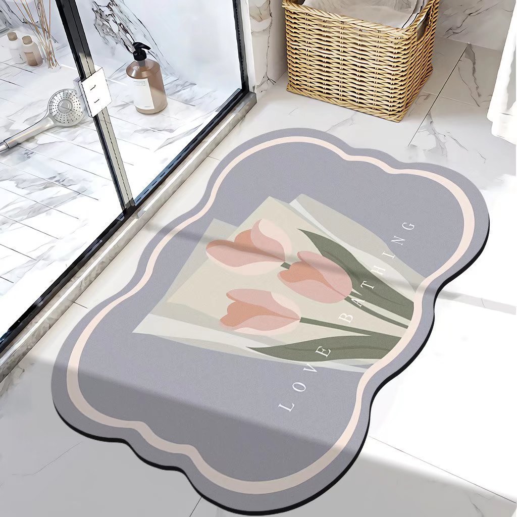 HomeArtique Bath Mats Grey Diatomaceous Earth Absorbent Door Mat