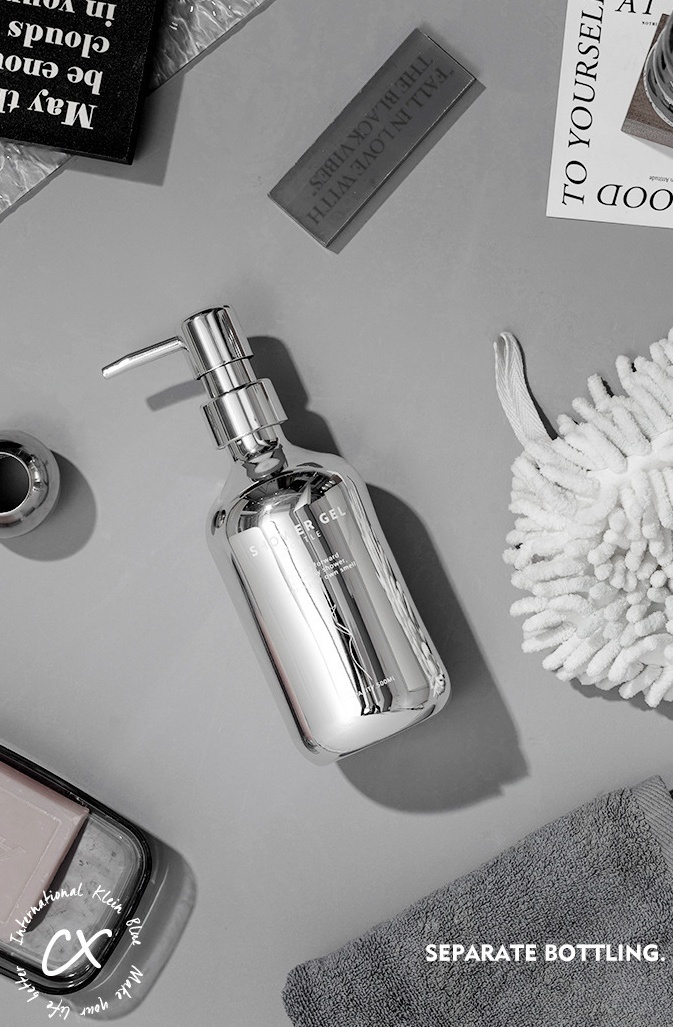 HomeArtique Bathroom Storage Sliver Grey Dispense Bottles