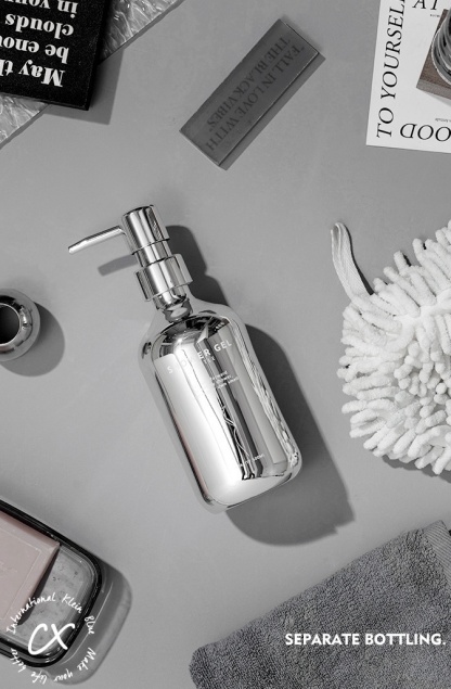 HomeArtique Bathroom Storage Sliver Grey Dispense Bottles