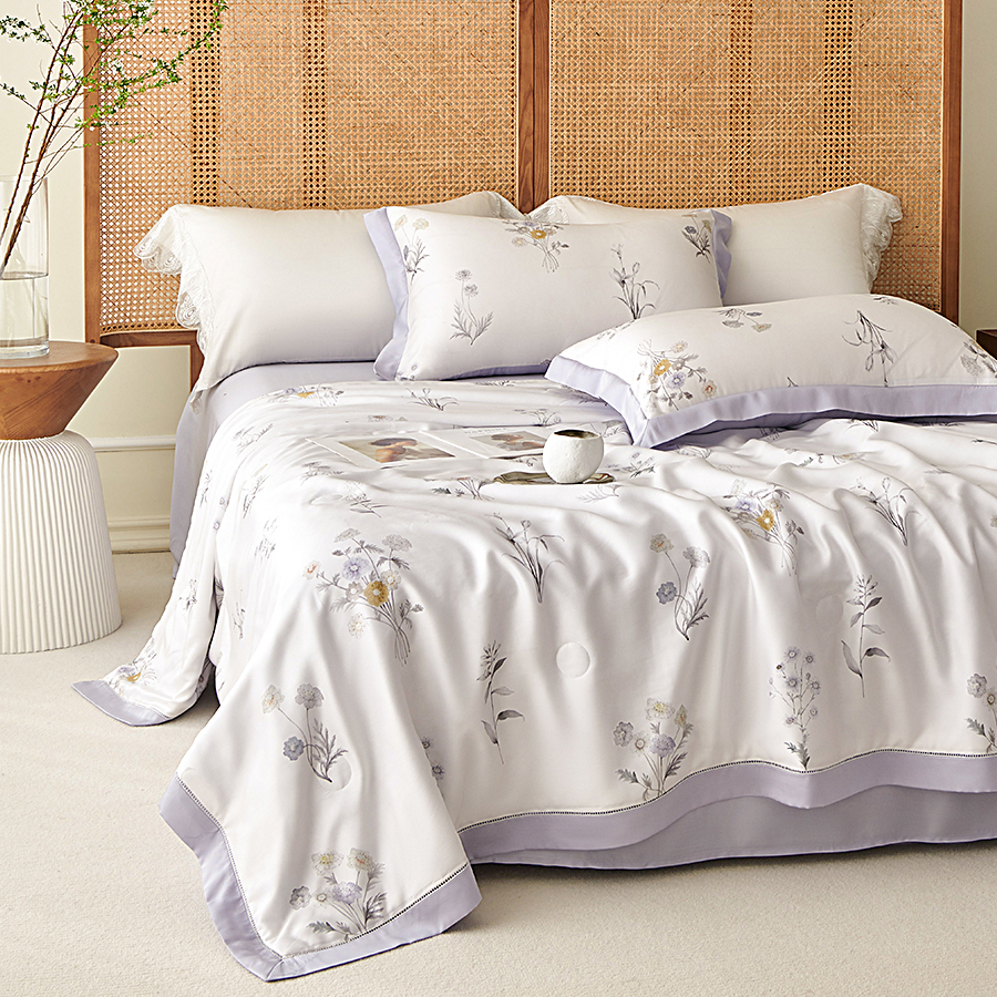 HomeArtique Summer Quilt Beige Color Silk Quilt