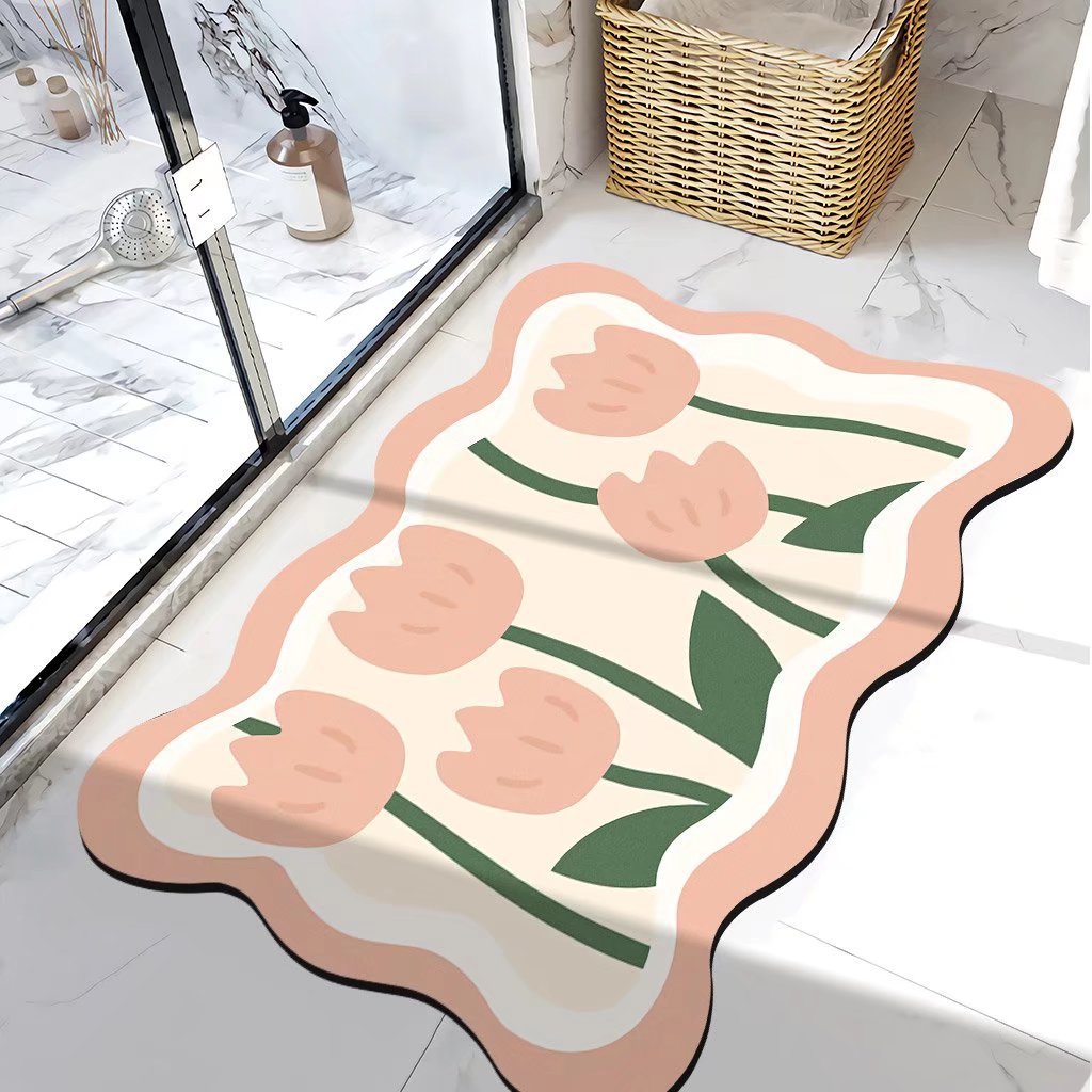 HomeArtique Bath Mats Pink Diatomaceous Earth Absorbent Door Mat