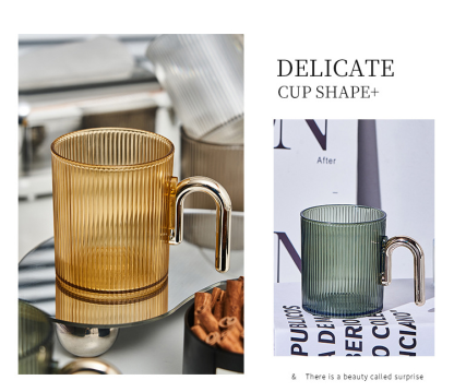 HomeArtique Mouthwash Cup Electroplated Handle Mouthwash Cup