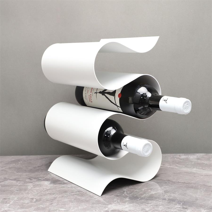 HomeArtique Wine Rack White Metal S-shaped