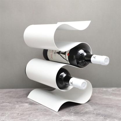 HomeArtique Wine Rack White Metal S-shaped
