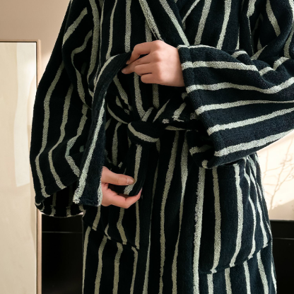 HomeArtique Home Wear Green Couple Long-staple Cotton Bathrobe