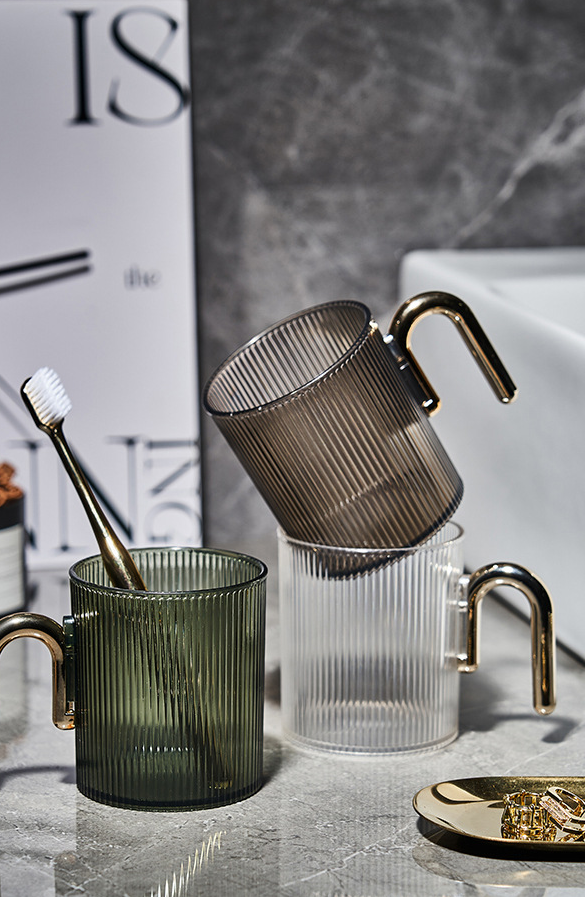 HomeArtique Mouthwash Cup Electroplated Handle Mouthwash Cup