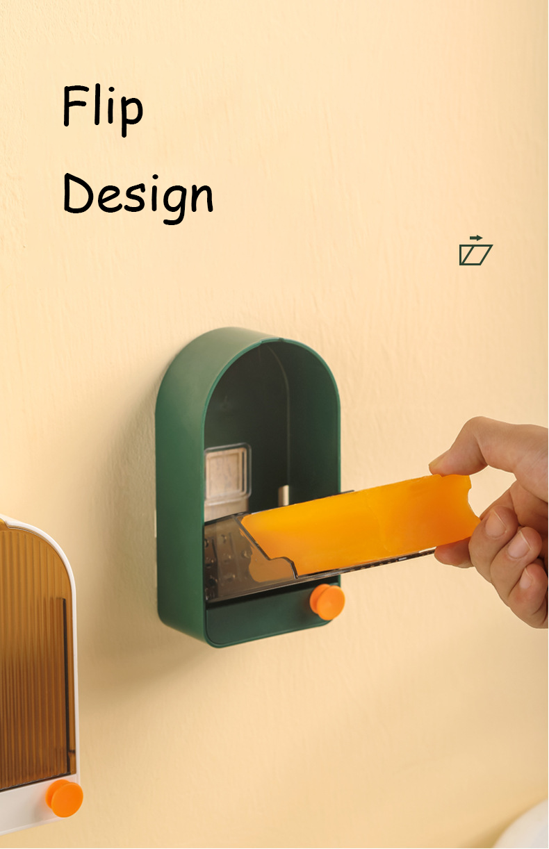 HomeArtique Soap Holder Green Grey Enclosed Soap Holder