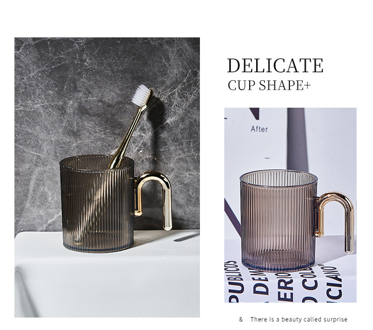 HomeArtique Mouthwash Cup Electroplated Handle Mouthwash Cup