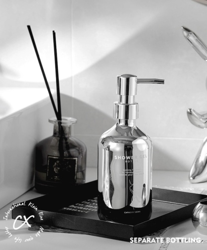 HomeArtique Bathroom Storage Sliver Grey Dispense Bottles