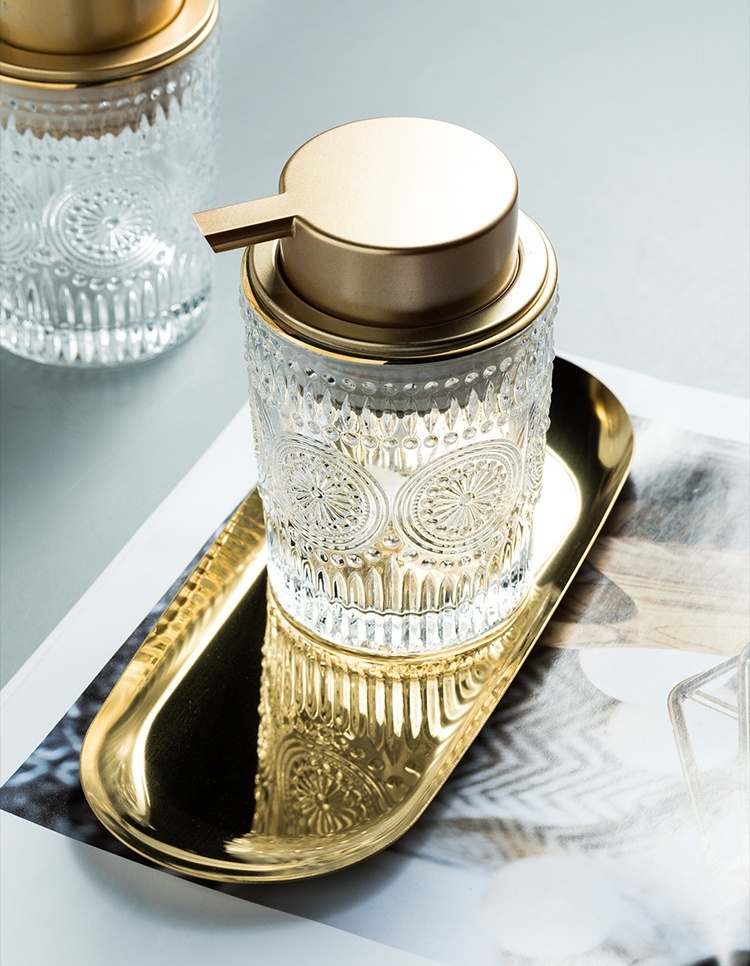 HomeArtique Bathroom Storage Glass Dispensing Bottles