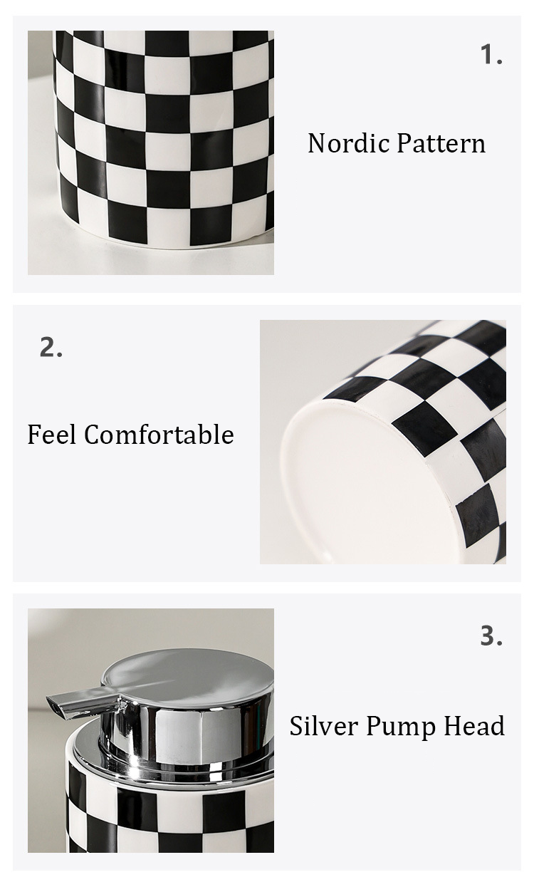 HomeArtique Bathroom Storage Checkerboard Grid Pressurized Dispensing Bottles