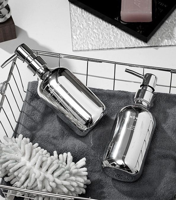 HomeArtique Bathroom Storage Sliver Grey Dispense Bottles