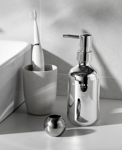 HomeArtique Bathroom Storage Sliver Grey Dispense Bottles