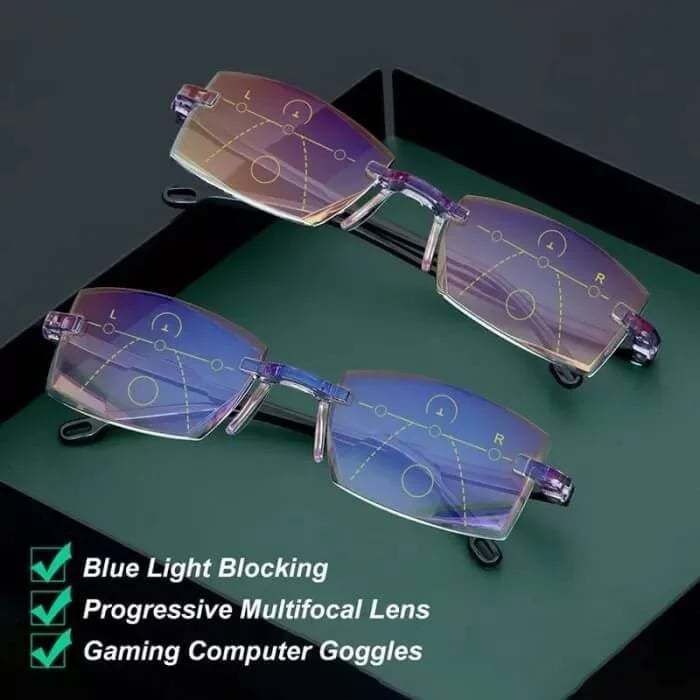 NEW DIAMOND-CUT BIFOCAL PROGRESSIVE & ANTI-BLUE EYEWEAR ULTRALIGHT REA