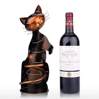 HomeArtique Wine Rank Cat Hug Ornament