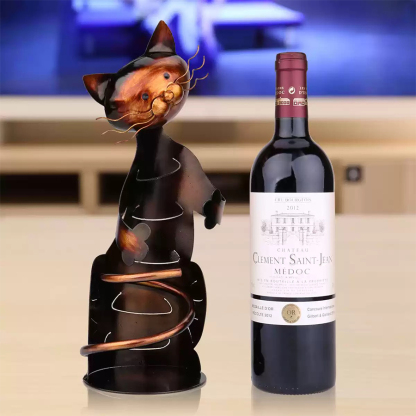 HomeArtique Wine Rank Cat Hug Ornament
