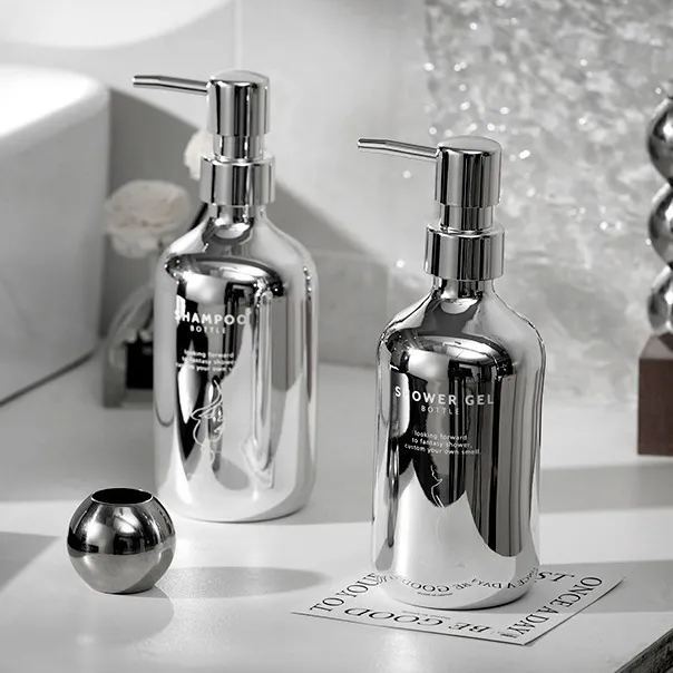 HomeArtique Bathroom Storage Sliver Grey Dispense Bottles
