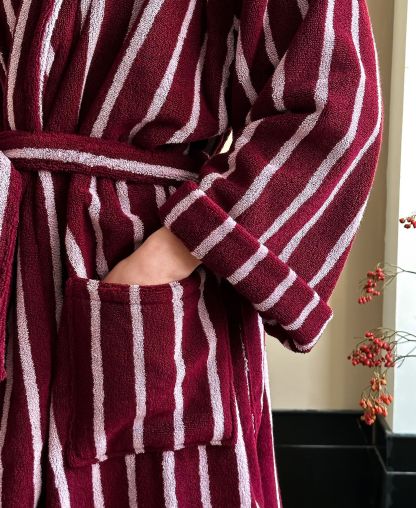 HomeArtique Home Wear Red Couple Long-staple Cotton Bathrobe
