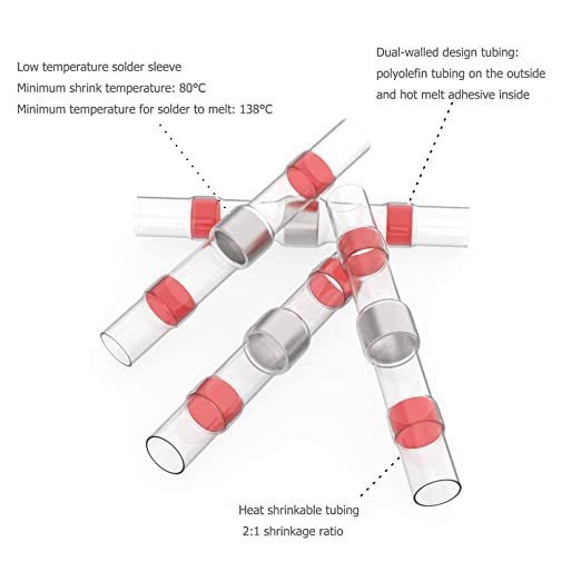 Waterproof solder wire connector set