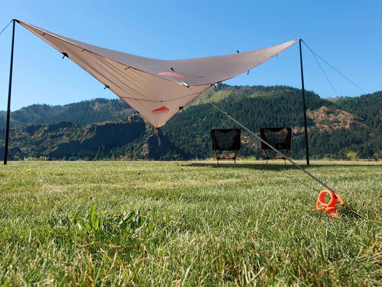 the Ultimate Ground Anchor | Small 4 Pack Tent Stakes | Made in USA (Orange)