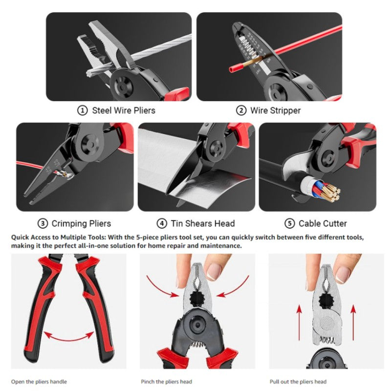 5 in 1 All Purpose Versatile Heavy Duty Tool Kit