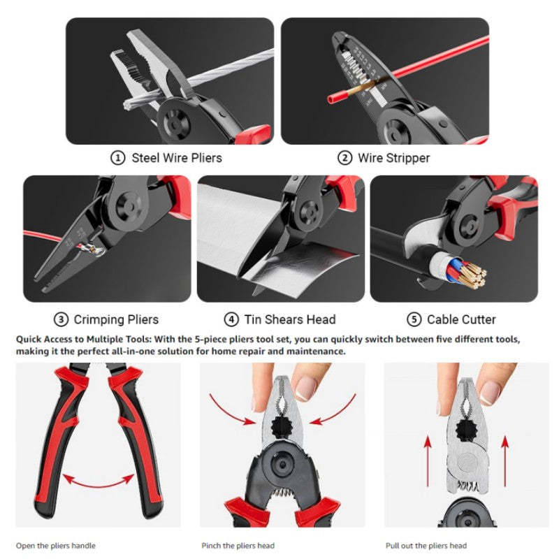 5 in 1 All Purpose Versatile Heavy Duty Tool Kit
