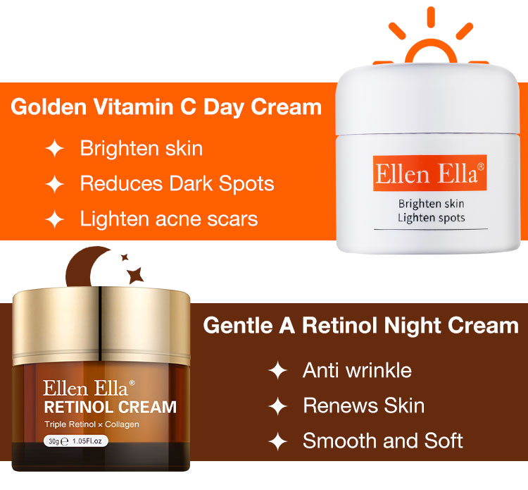 Ellen Ella Morning C and Night A Cream Combo - Vitamin C Cream and Retinol A Cream