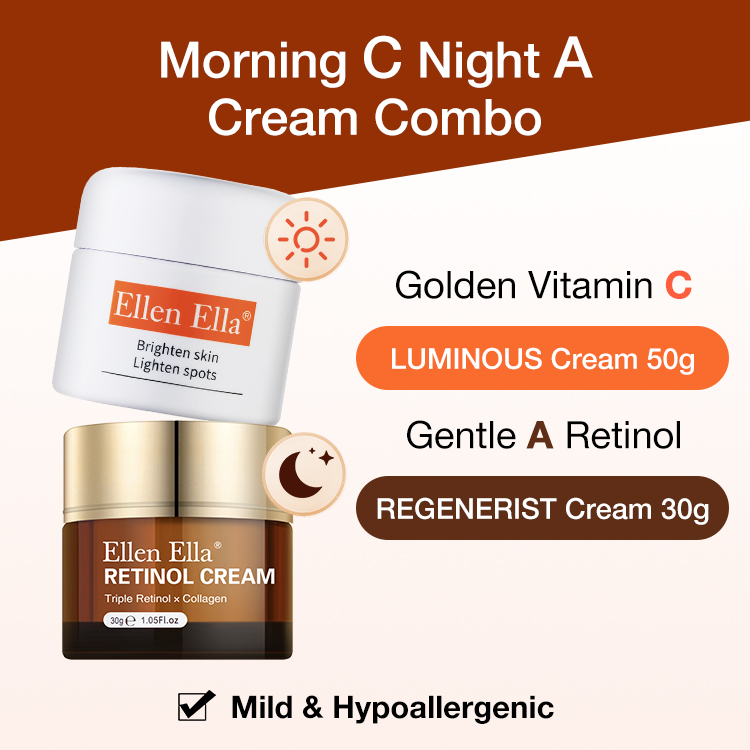Ellen Ella Morning C and Night A Cream Combo - Vitamin C Cream and Retinol A Cream