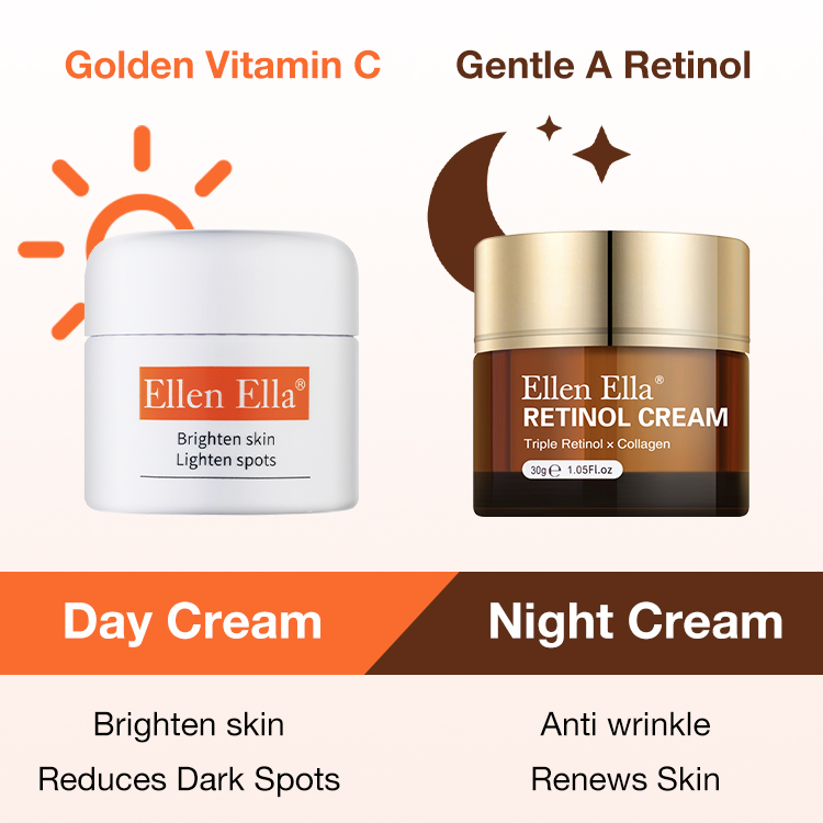 Ellen Ella Morning C and Night A Cream Combo - Vitamin C Cream and Retinol A Cream
