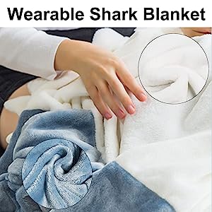 Wearable Shark Blanket Super Soft Cozy Flannel Hoodie