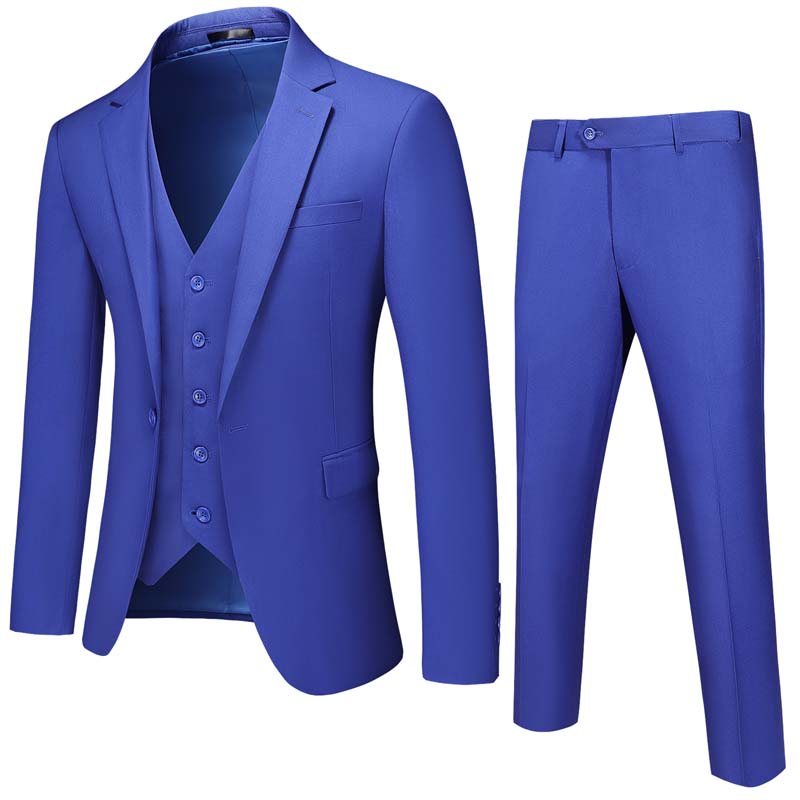 Traje de tres piezas delgado de moda con un botón