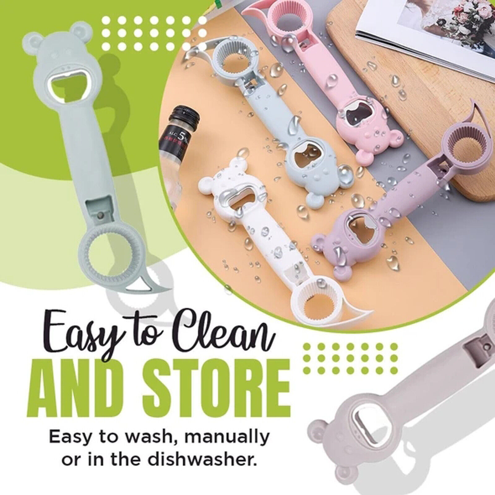 Multifunctional 4-in-1 Bottle Opener