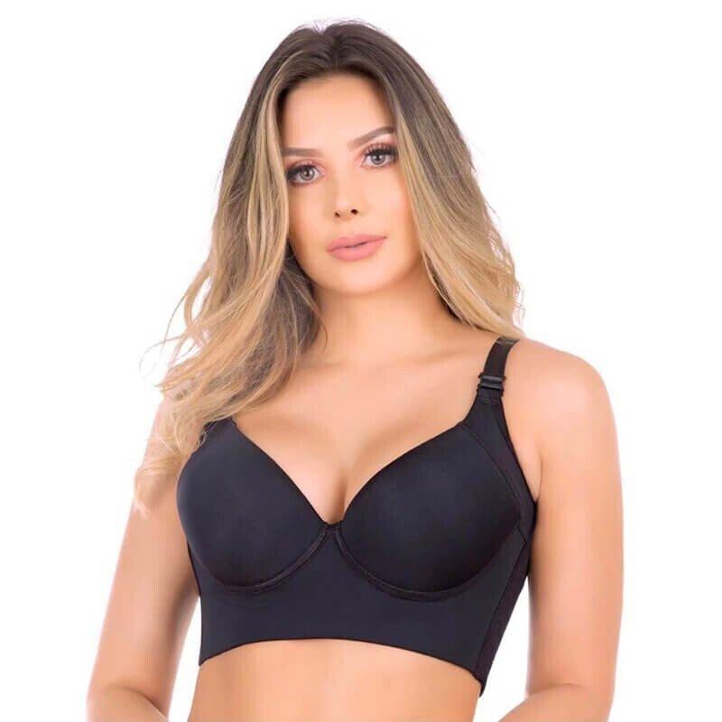 Women's Deep Cup Bra Hide Back Fat Full Back Coverage Push Up Bra With Shapewear Incorporated