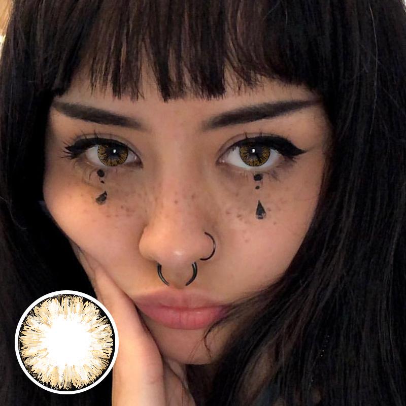 eveVeye Glitter(Big Eye) Brown Prescription Contact Lenses